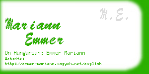 mariann emmer business card